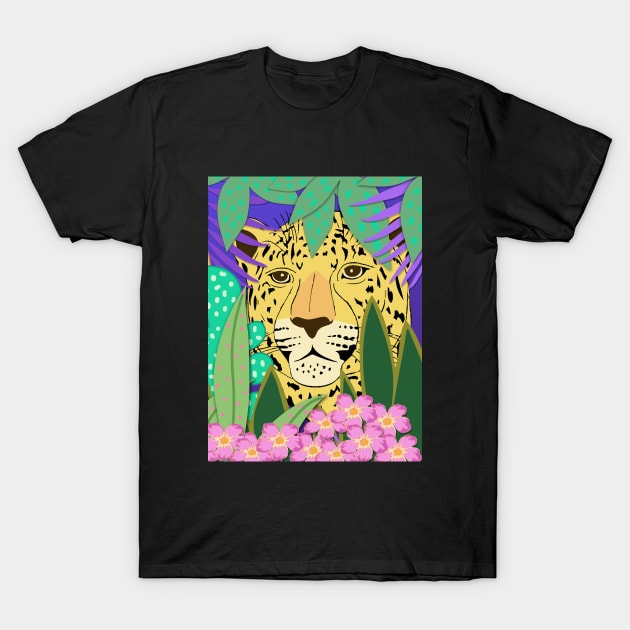 Jungle Leopard T-Shirt by RockettGraph1cs